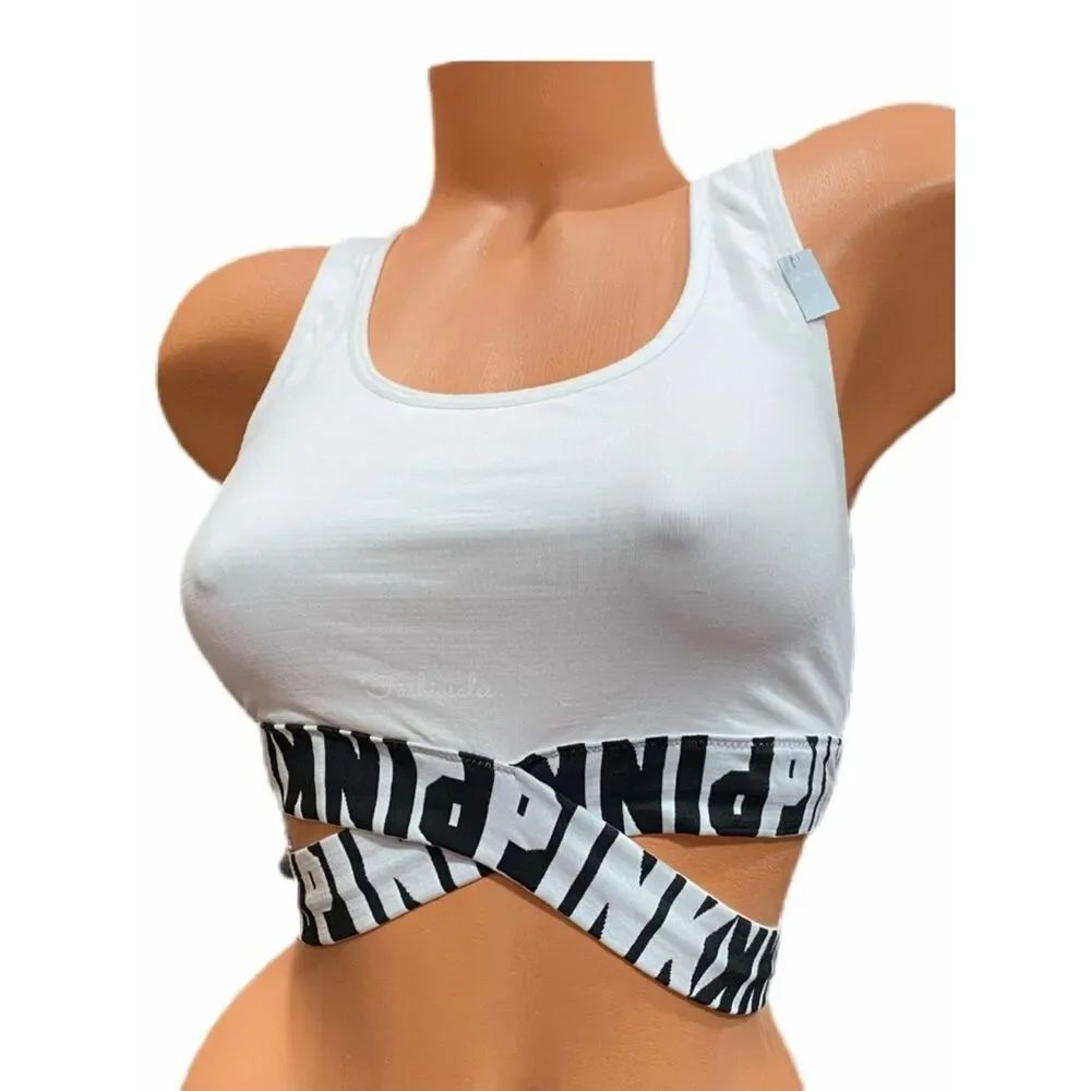 Victoria’s Secret pink Cool & Comfy sport yoga unlined strappy bralette bra M